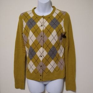 J.Crew Chartreuse Cashmere/Wool Cardigan